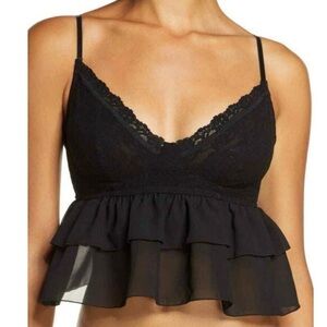 Hanky Panky x Lindsi Lane Black Lace Ruffle Bralette
